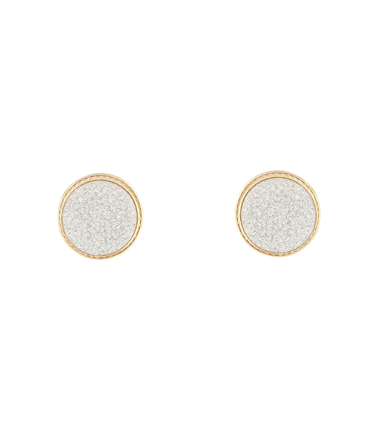 Round Gold Glitter Paper Earrings