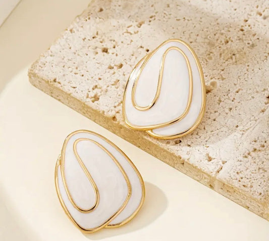 Elegant Oval Earrings 14k Gold Plated